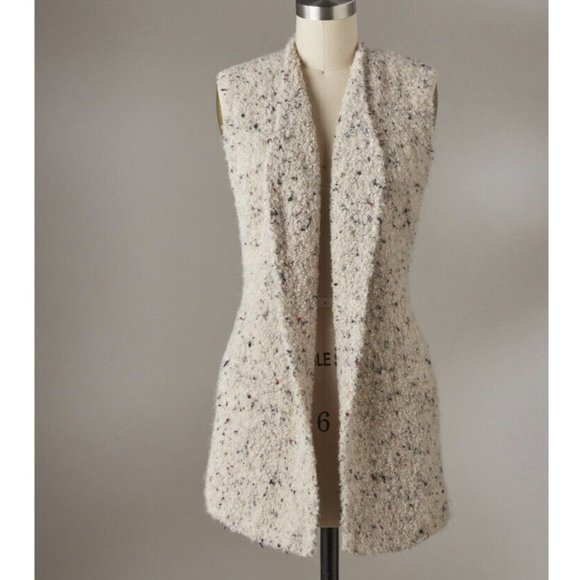 Sundance Open Front Tunic Vest Large Boucle Knit Made in Italy Coastals Secrets - Picture 3 of 12